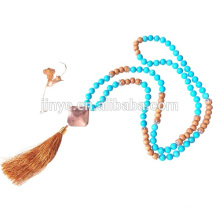 108 Yoga Turquoise Mala Beaded Necklace